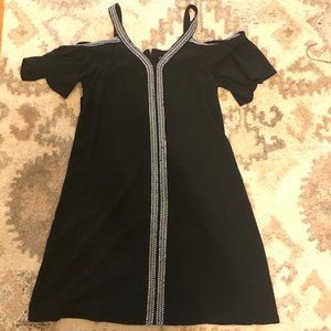 Black open shoulder dress